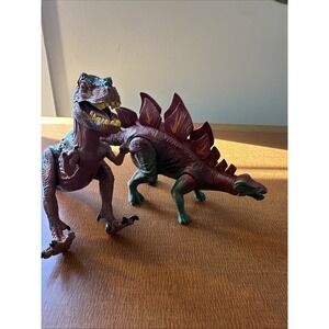 Kid Galaxy Fully Poseable Lights & Sound 2 Pack Dinosaurs Attack Action Figures